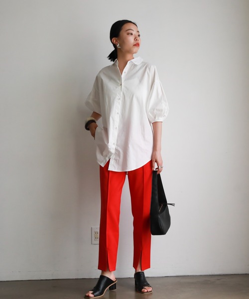 feepur(フェピュール)の「【TALLサイズあり】センタースリットカラーパンツ(スラックス・レディース・ブラック/レッド/ピンク/グリーン/アイボリー/グリーン系その他・MEDIUM/TALL)」の12枚目の写真