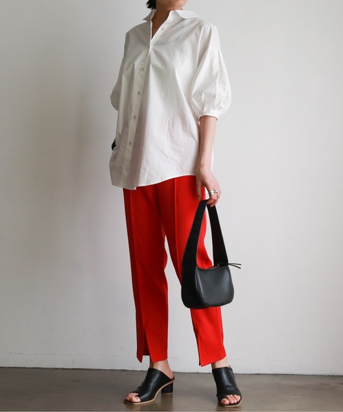 feepur(フェピュール)の「【TALLサイズあり】センタースリットカラーパンツ(スラックス・レディース・ブラック/レッド/ピンク/グリーン/アイボリー/グリーン系その他・MEDIUM/TALL)」の14枚目の写真