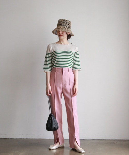 feepur(フェピュール)の「【TALLサイズあり】センタースリットカラーパンツ(スラックス・レディース・ブラック/レッド/ピンク/グリーン/アイボリー/グリーン系その他・MEDIUM/TALL)」の9枚目の写真