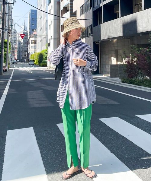 セール】【TALLサイズあり】センタースリットカラーパンツ