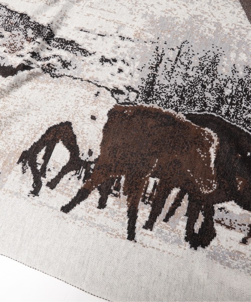 STORAMA(ストラマ)の「Herd of horses knit stole(ストール/ショール・メンズ・ライトグレー・FREE)」の8枚目の写真