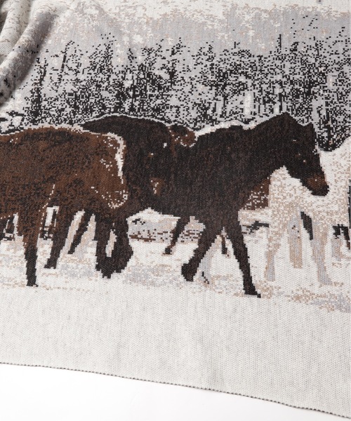 STORAMA(ストラマ)の「Herd of horses knit stole(ストール/ショール・メンズ・ライトグレー・FREE)」の10枚目の写真