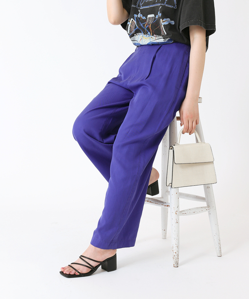 B.C STOCK（ベーセーストック）の「リヨセルワイドパンツ（その他パンツ・レディース・ブラック/カーキ/イエロー/ブルー系その他・FREE）」の3枚目の写真