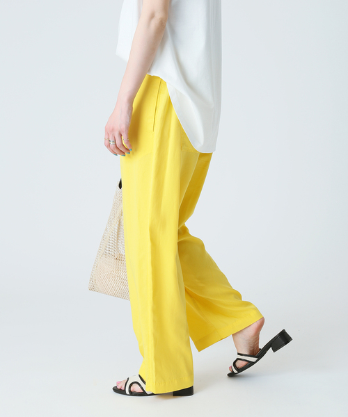 B.C STOCK（ベーセーストック）の「リヨセルワイドパンツ（その他パンツ・レディース・ブラック/カーキ/イエロー/ブルー系その他・FREE）」の4枚目の写真