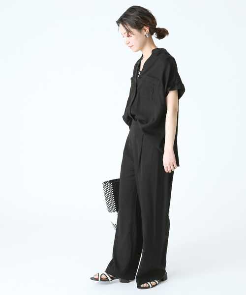 B.C STOCK（ベーセーストック）の「リヨセルワイドパンツ（その他パンツ・レディース・ブラック/カーキ/イエロー/ブルー系その他・FREE）」の7枚目の写真