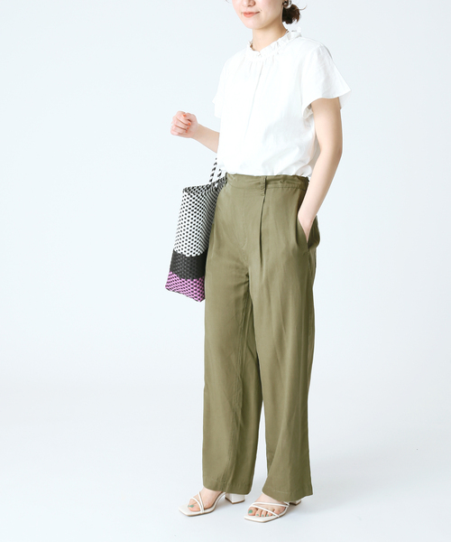 B.C STOCK（ベーセーストック）の「リヨセルワイドパンツ（その他パンツ・レディース・ブラック/カーキ/イエロー/ブルー系その他・FREE）」の10枚目の写真