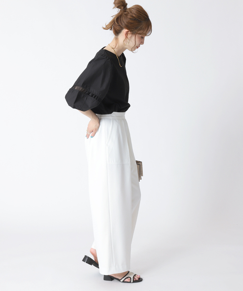 B.C STOCK(ベーセーストック)の「ランタンスリーブカットブラウス(Tシャツ/カットソー・レディース・ホワイト/ブラック/グリーン/ブルー系その他・FREE)」の11枚目の写真