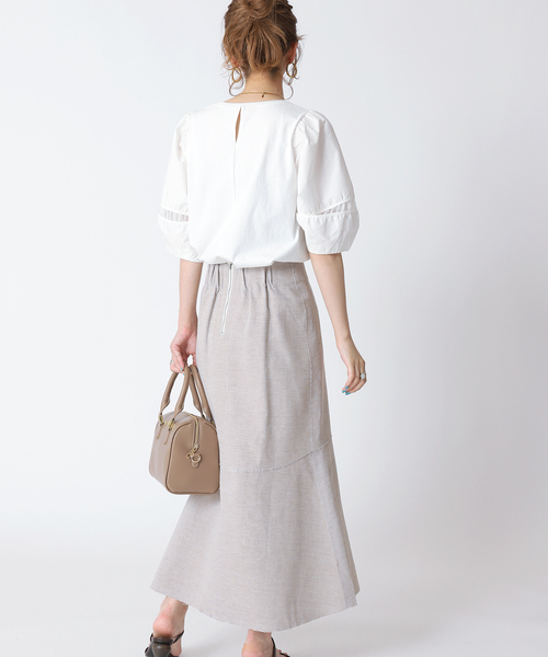 B.C STOCK(ベーセーストック)の「ランタンスリーブカットブラウス(Tシャツ/カットソー・レディース・ホワイト/ブラック/グリーン/ブルー系その他・FREE)」の15枚目の写真