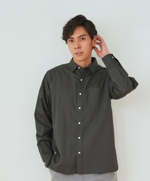 Pitta Re:) | 形態安定ノーアイロン ラウンドテール ワイド 長袖ビジネスワイシャツ(ビジネスシャツ)