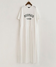 ロゴTシャツチュールワンピース