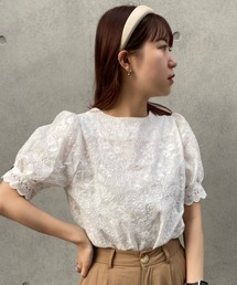 Voyage titty&Co.PETIT | 【Voyage titty&Co. PETIT】フラワー刺繍シアートップス(シャツ/ブラウス)