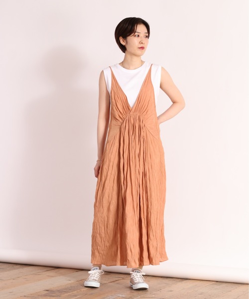 cepo(セポ)の「ワッシャーキャミワンピース 2WAY(ワンピース・レディース・ブラック/オレンジ/ライム・M)」の14枚目の写真