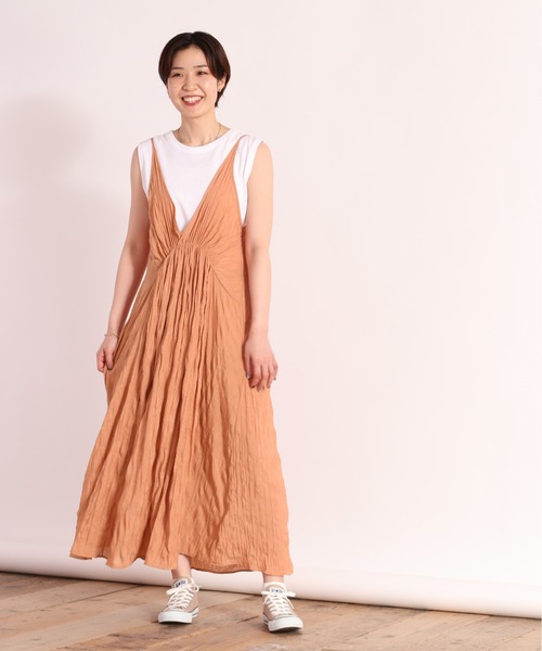 cepo(セポ)の「ワッシャーキャミワンピース 2WAY(ワンピース・レディース・ブラック/オレンジ/ライム・M)」の19枚目の写真