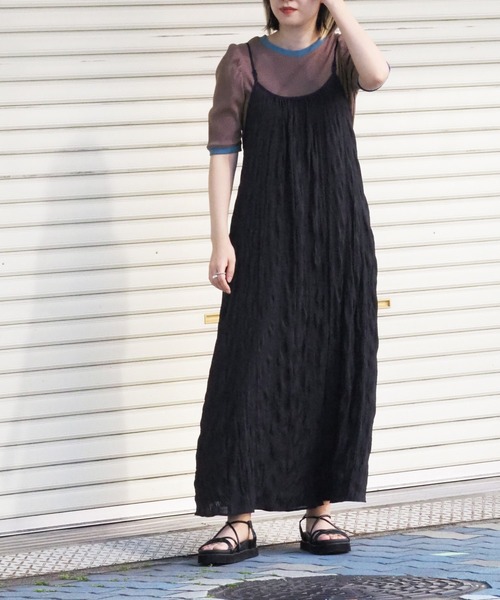 cepo(セポ)の「ワッシャーキャミワンピース 2WAY(ワンピース・レディース・ブラック/オレンジ/ライム・M)」の22枚目の写真