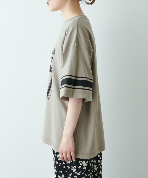 PUAL CE CIN（ピュアルセシン）の「フットボールTシャツ（Tシャツ/カットソー・レディース・グリーン/ナチュラル/グレイッシュベージュ・FREE）」の18枚目の写真