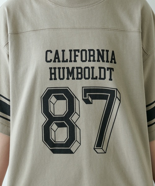 PUAL CE CIN（ピュアルセシン）の「フットボールTシャツ（Tシャツ/カットソー・レディース・グリーン/ナチュラル/グレイッシュベージュ・FREE）」の21枚目の写真