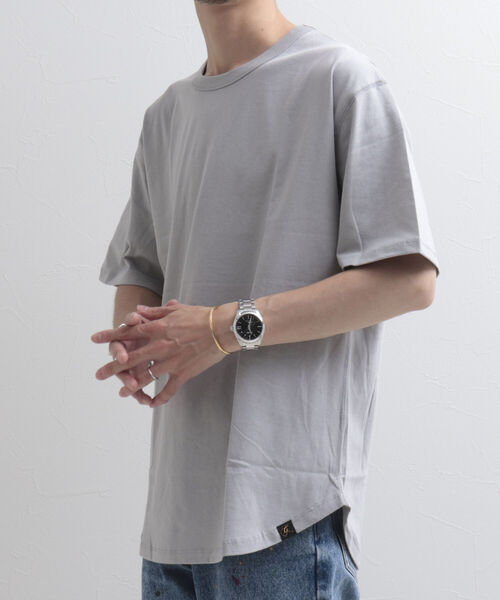 GLOSTER(グロスター)の「【GLOSTER/グロスター】レイヤードラウンドTシャツ 《レイヤードコーデに最適》(Tシャツ/カットソー・メンズ・チャコールグレー/オフホワイト/イエロー/ミント/グレイッシュベージュ・M/L/XL)」の3枚目の写真