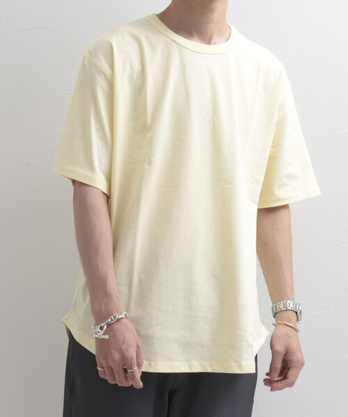 GLOSTER(グロスター)の「【GLOSTER/グロスター】レイヤードラウンドTシャツ 《レイヤードコーデに最適》(Tシャツ/カットソー・メンズ・チャコールグレー/オフホワイト/イエロー/ミント/グレイッシュベージュ・M/L/XL)」の17枚目の写真