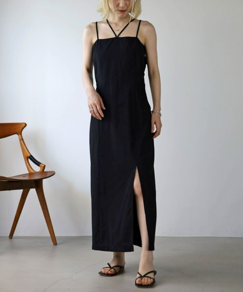 UNFIELD（アンフィールド）の「【UNFIELD】麻混キャミワンピース（ワンピース・レディース・ブラック/ブラウン/オフホワイト・FREE）」の6枚目の写真