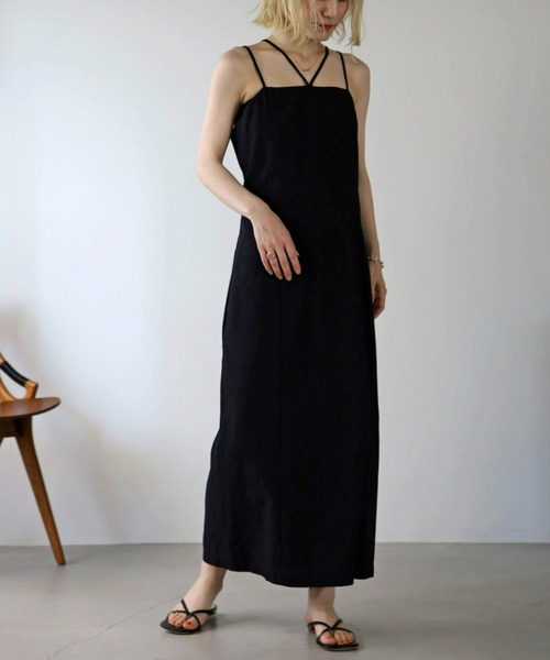 UNFIELD（アンフィールド）の「【UNFIELD】麻混キャミワンピース（ワンピース・レディース・ブラック/ブラウン/オフホワイト・FREE）」の7枚目の写真