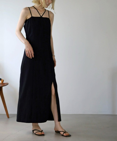UNFIELD（アンフィールド）の「【UNFIELD】麻混キャミワンピース（ワンピース・レディース・ブラック/ブラウン/オフホワイト・FREE）」の8枚目の写真