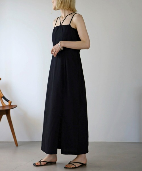 UNFIELD（アンフィールド）の「【UNFIELD】麻混キャミワンピース（ワンピース・レディース・ブラック/ブラウン/オフホワイト・FREE）」の9枚目の写真