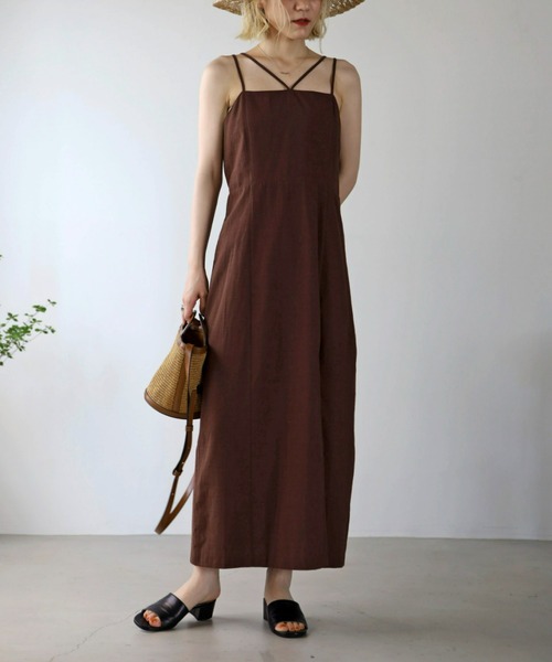 UNFIELD（アンフィールド）の「【UNFIELD】麻混キャミワンピース（ワンピース・レディース・ブラック/ブラウン/オフホワイト・FREE）」の17枚目の写真