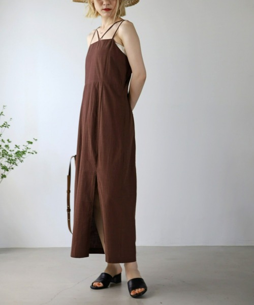 UNFIELD（アンフィールド）の「【UNFIELD】麻混キャミワンピース（ワンピース・レディース・ブラック/ブラウン/オフホワイト・FREE）」の18枚目の写真