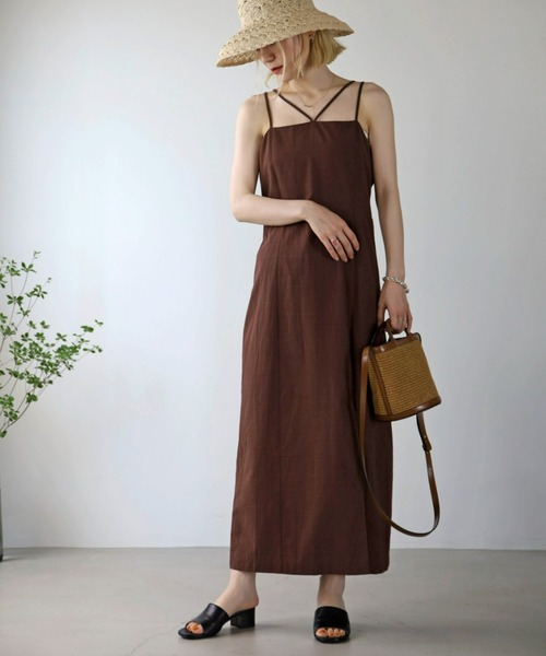 UNFIELD（アンフィールド）の「【UNFIELD】麻混キャミワンピース（ワンピース・レディース・ブラック/ブラウン/オフホワイト・FREE）」の20枚目の写真