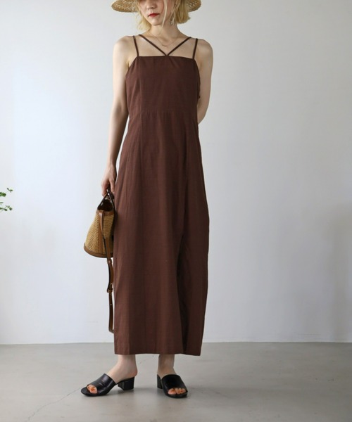 UNFIELD（アンフィールド）の「【UNFIELD】麻混キャミワンピース（ワンピース・レディース・ブラック/ブラウン/オフホワイト・FREE）」の22枚目の写真
