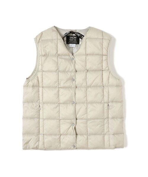TAION（タイオン）の「TAION / インナーダウン ベスト（M～XL）（ダウンベスト・レディース・チャコールグレー/ブラック/ネイビー/グレー/オフホワイト/カーキ/オレンジ系その他/ダークオリーブ/モカ/ライトグレー・SMALL/MEDIUM/LARGE/X-LARGE）」の20枚目の写真