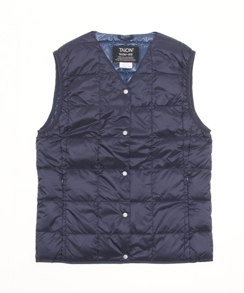 TAION（タイオン）の「TAION / インナーダウン ベスト（M～XL）（ダウンベスト・レディース・チャコールグレー/ブラック/ネイビー/グレー/オフホワイト/カーキ/オレンジ系その他/ダークオリーブ/モカ/ライトグレー・SMALL/MEDIUM/LARGE/X-LARGE）」の9枚目の写真