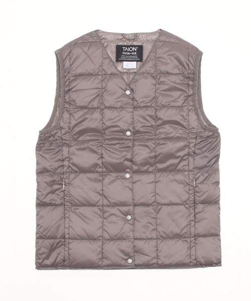 TAION（タイオン）の「TAION / インナーダウン ベスト（M～XL）（ダウンベスト・レディース・チャコールグレー/ブラック/ネイビー/グレー/オフホワイト/カーキ/オレンジ系その他/ダークオリーブ/モカ/ライトグレー・SMALL/MEDIUM/LARGE/X-LARGE）」の5枚目の写真