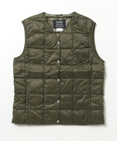 TAION（タイオン）の「TAION / インナーダウン ベスト（M～XL）（ダウンベスト・レディース・チャコールグレー/ブラック/ネイビー/グレー/オフホワイト/カーキ/オレンジ系その他/ダークオリーブ/モカ/ライトグレー・SMALL/MEDIUM/LARGE/X-LARGE）」の8枚目の写真