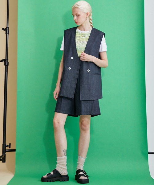 【INella/イネラ】ベルテッドハイウエストショートパンツ INella（イネラ）の「【INella/イネラ】ベルテッドハイウエスト
