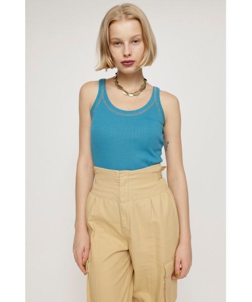 SLY（スライ）の「BI COLOR LOCK TANK バイカラー ロック タンクトップ（タンクトップ・レディース・ブルー/オレンジ系その他/ブラック・FREE）」の3枚目の写真