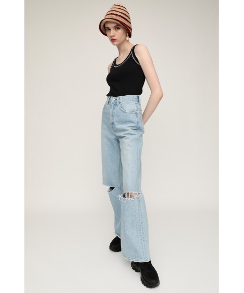 SLY（スライ）の「BI COLOR LOCK TANK バイカラー ロック タンクトップ（タンクトップ・レディース・ブルー/オレンジ系その他/ブラック・FREE）」の5枚目の写真