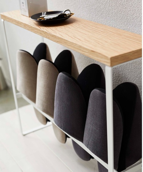 BIRTHDAY BAR(バースデイバー)の「tower 天板つき スリッパラック(収納グッズ・レディース・ホワイト/ブラック・フリー)」の7枚目の写真