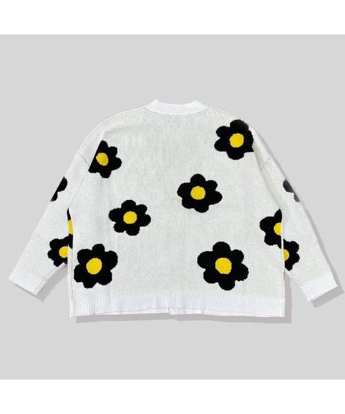 A'gem（エージェム）の「『A'gem/エージェム』花柄ジャガードニットカーディガン（カーディガン/ボレロ・メンズ・グリーン/ホワイト/ブラック・FREE）」の7枚目の写真