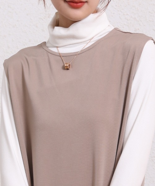 Coo+i（クーイ）の「2WAYマーメードロングワンピース Vネック（ワンピース・レディース・ネイビー/ブラック/ベージュ/グレー/モカ/カーキ・M/L）」の15枚目の写真