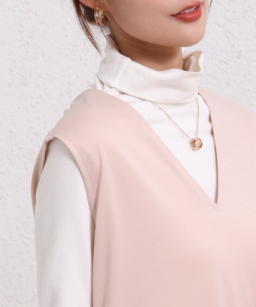 Coo+i（クーイ）の「2WAYマーメードロングワンピース Vネック（ワンピース・レディース・ネイビー/ブラック/ベージュ/グレー/モカ/カーキ・M/L）」の21枚目の写真