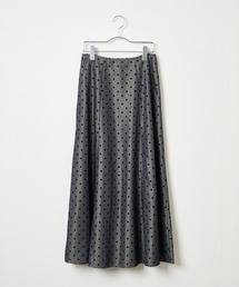フロッキードットプリントマーメイドフレアスカート