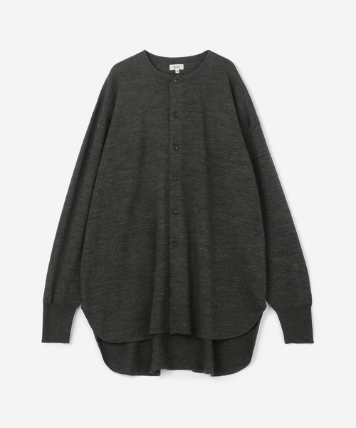 Scye(サイ)の「Scye | ウール バンドカラーシャツ WOMEN(シャツ/ブラウス・レディース・チャコール/ダークネイビー・38)」の1枚目の写真