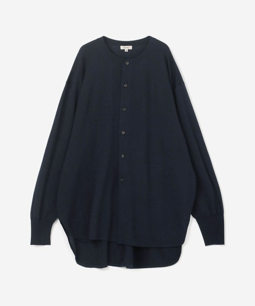 Scye(サイ)の「Scye | ウール バンドカラーシャツ WOMEN(シャツ/ブラウス・レディース・チャコール/ダークネイビー・38)」の9枚目の写真