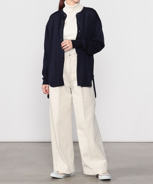 Scye(サイ)の「Scye | ウール バンドカラーシャツ WOMEN(シャツ/ブラウス・レディース・チャコール/ダークネイビー・38)」の5枚目の写真