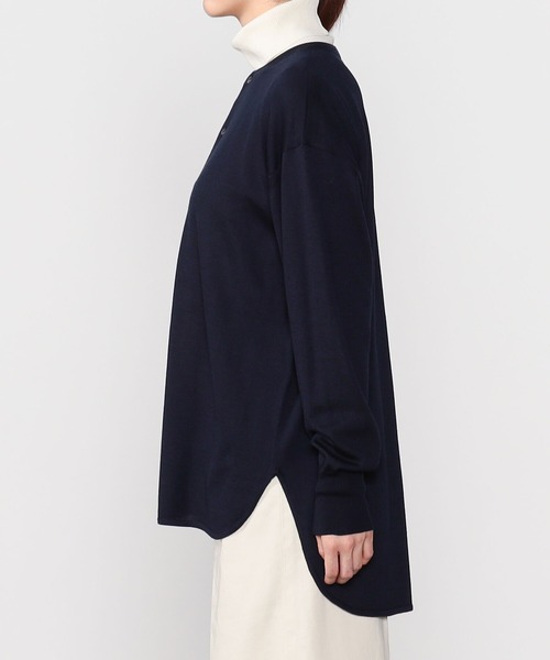 Scye(サイ)の「Scye | ウール バンドカラーシャツ WOMEN(シャツ/ブラウス・レディース・チャコール/ダークネイビー・38)」の7枚目の写真