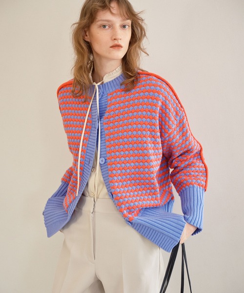 N.（N. Natural Beauty Basic）（エヌエヌナチュラルビューティーベーシック）の「◆ポコポコミドルカーディガン（カーディガン/ボレロ・レディース・ブラック系その他/ブラウン系その他/ブルー系その他・MEDIUM）」の3枚目の写真