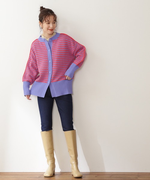 N.（N. Natural Beauty Basic）（エヌエヌナチュラルビューティーベーシック）の「◆ポコポコミドルカーディガン（カーディガン/ボレロ・レディース・ブラック系その他/ブラウン系その他/ブルー系その他・MEDIUM）」の6枚目の写真