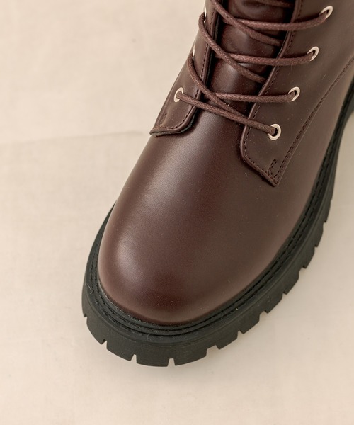 OLIVE des OLIVE(オリーブデオリーブ)の「タンク底ミドル丈レースアップブーツ(ブーツ・レディース・ブラック/ダークブラウン・SMALL/MEDIUM/LARGE)」の15枚目の写真