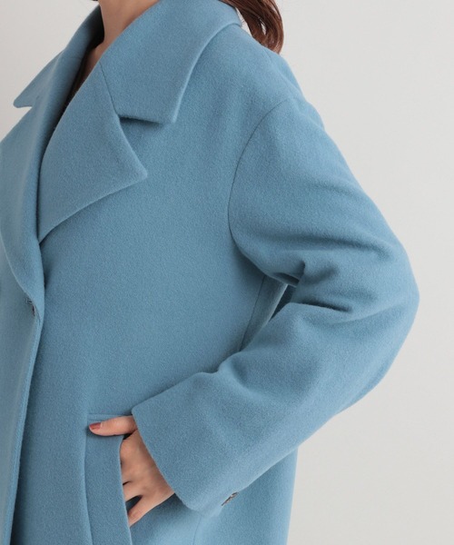 Andemiu（アンデミュウ）の「メルトンビッグラペルコート280995（チェスターコート・レディース・ライトグレー/ライトグリーン/ブルー・FREE）」の5枚目の写真